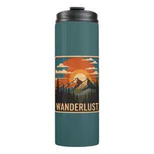 Térmica Garrafa de Água Vintage Montanha Wanderlust