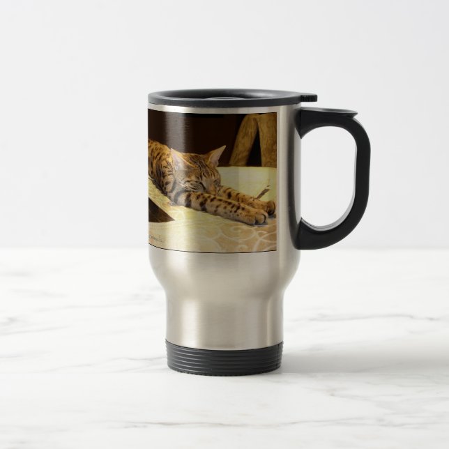 Térmica Gato do savana que desperta a caneca (Direita)