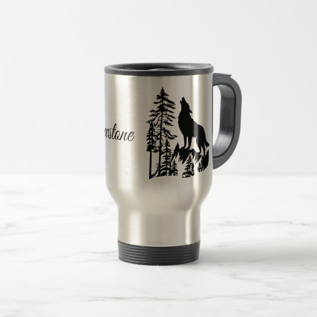Térmica Lobo caneca de viagem-Yellowstone (Frente Esquerda)