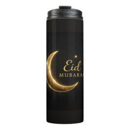 Térmica Luxo Garrafa Eid Mubarak Crescente Dourado Moderno