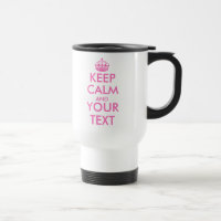 Mantenha calma personalizada e sua caneca de viage