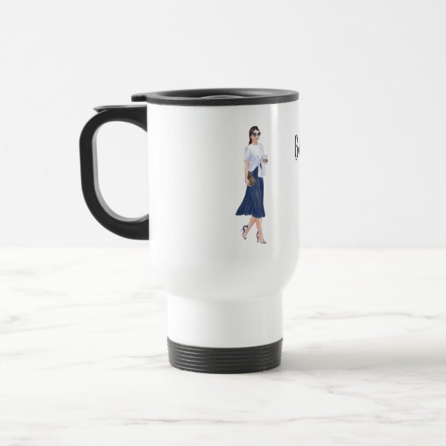 Térmica Mas caneca pintada primeiro café da mulher (Esquerda)