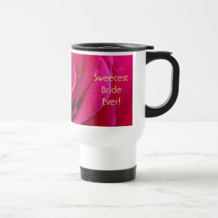 Térmica Noiva Mais Doce de Todas! Caneca Flores Rosa