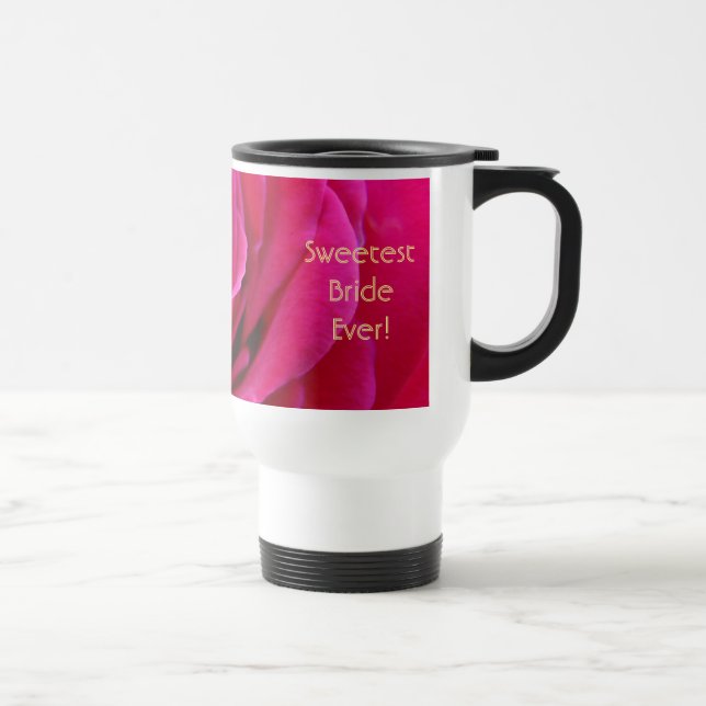 Térmica Noiva Mais Doce de Todas! Caneca Flores Rosa (Direita)