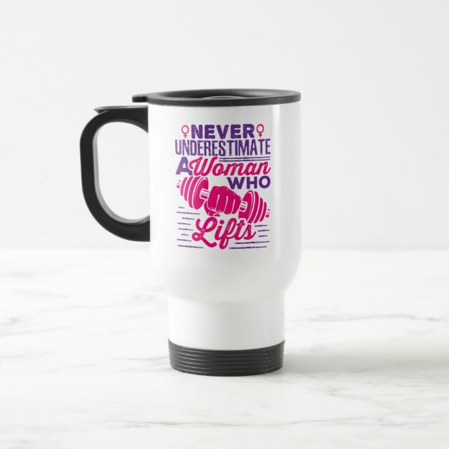 Térmica Nunca Subestime uma Mulher que Levanta Caneca (Esquerda)