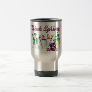 Térmica Pense bonecos de neve do primavera com caneca de