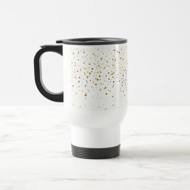Térmica Petite Ouro Stars Caneca de viagem-Branco (Esquerda)