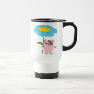 Térmica Porco bonito dos desenhos animados com a caneca