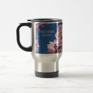 Térmica Professores Rock! Caneca de Café de Viagem Flores