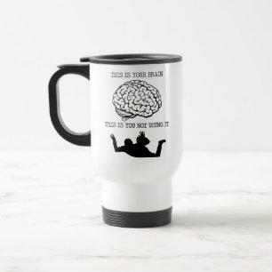 Térmica Seu Cérebro no Salto de Paraquedas Caneca Divertid