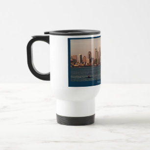 Térmica Skyline de Seattle na caneca do por do sol