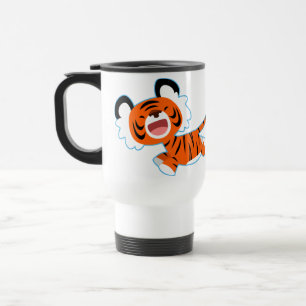 Térmica Tigre bonito dos desenhos animados na caneca do