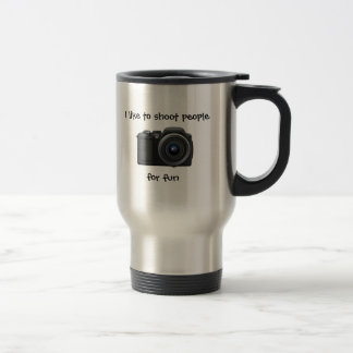 Térmica Tiro da caneca do fotógrafo para o divertimento.