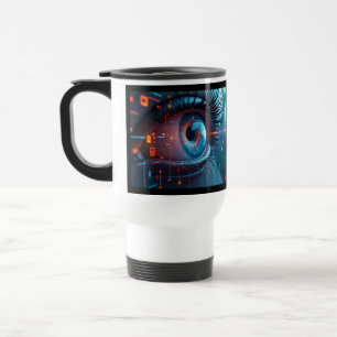 Térmica Viagem do olho quântico caneca de dois lados