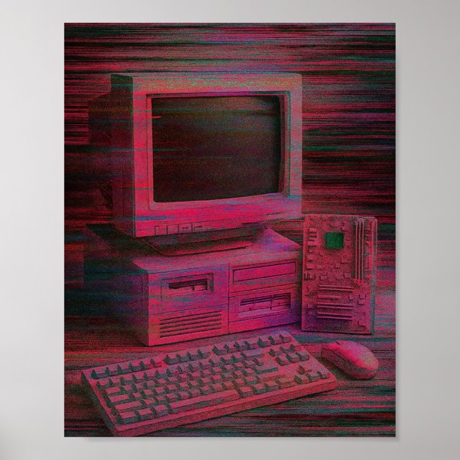 Terminal com Falhas | Poster Vaporwave Techcore (Frente)