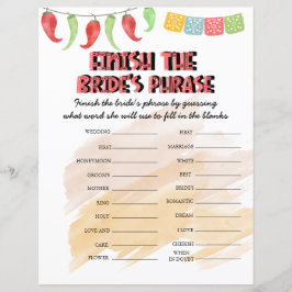 Terminar a frase da noiva | Jogo Chá de panela