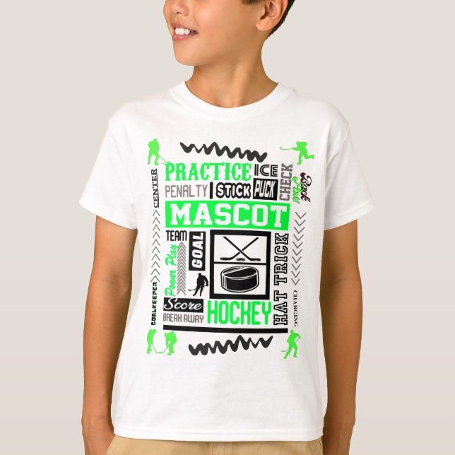 Terminologia de Hockey para Meninos em Camiseta Ve (Frente)