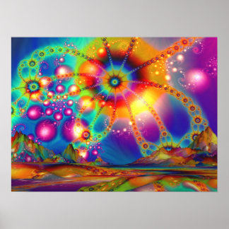 Terra das Iluminação Psicodélica - Poster