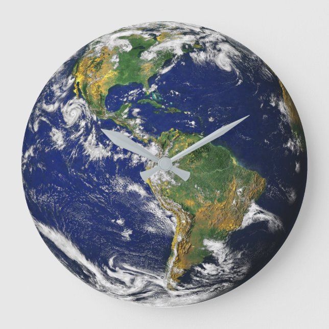 TERRA DO Relógio Personalizado do ESPAÇO - Grande  (Frente)