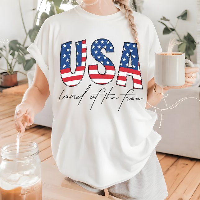 Terra dos EUA da Camisa Livre, Patriótica 4 de jul (patriotic shirt, July 4th shirt, America t-shirt, 4th of July gift, fathers day shirt, birthday gift)