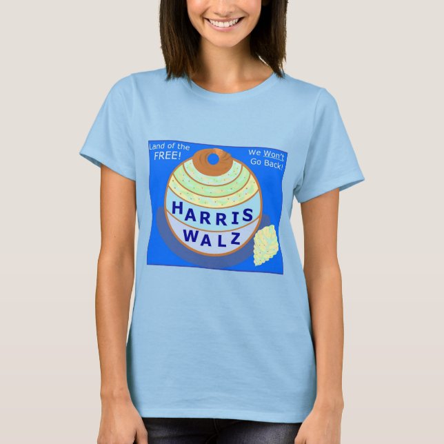 "Terra dos GRATUITOS!" Harris-Walz T-Shirt 2024 (Frente)