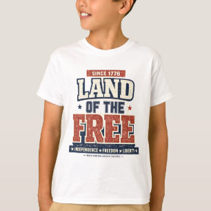 Terra dos Livres 1776 Camiseta Patriótica para Men