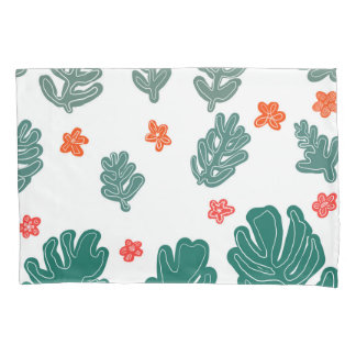 terra e mar: flores e plantas de padrão de rabisco
