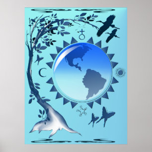 Terra e poster dos símbolos