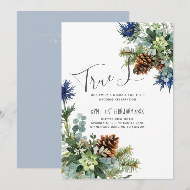 Terra Maravilhosa do Casamento Eucalyptus Blue de  (Frente/Verso)