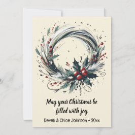 Terra Moderna com Cartão de Natal Holiday Berries