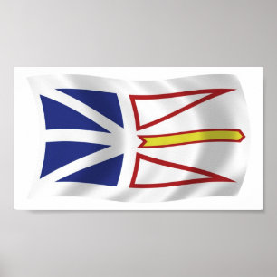 Terra Nova e Labrador Flag Poster Impressão