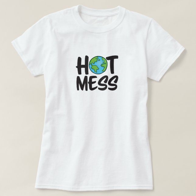 Terra quente Mudança climática Camisa (Frente do Design)