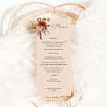 Terra russa e Florais de Champanhe - Menu bege<br><div class="desc">Combine seu casamento ou convites de festas ou tema com sua Bela Terra Russa e Champanhe Florals Menus em Beige. Os florais de cor d'água pintados à mão, em florais de cor d'água em pêssego, bege de champanhe, creme, e burgundy terra cotta (terracotta) são os que aparecem neste menu russo....</div>