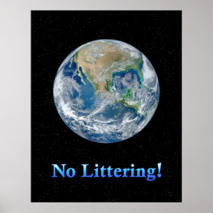 Terra sem littering - Poster redimensionável