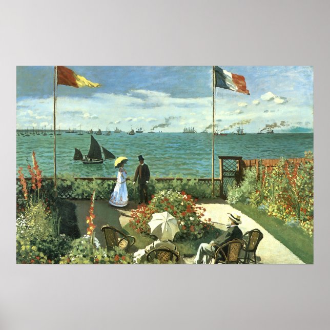 Terrace at St. Adresse, 1867,  Monet Poster (Frente)