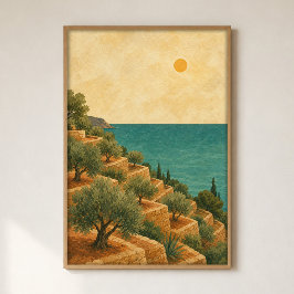 Terraço do Olival Poster Aquarela Cottagecore