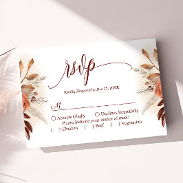 Terracota Grama das Pampas Floral Casamento RSVP