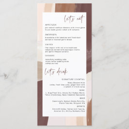 Terracota Temperada Moderna | Menu de Casamento