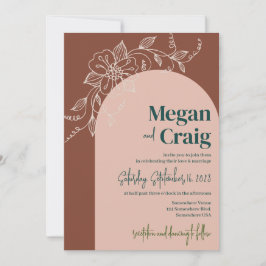 Terracotta Arch Floral Boho Convite de casamento R