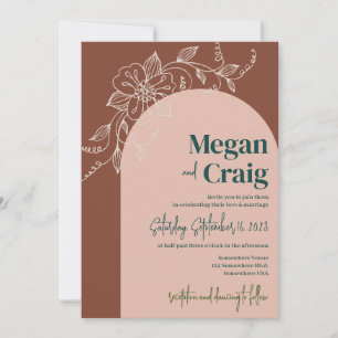 Terracotta Arch Floral Boho Convite de casamento R