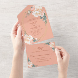 Terracotta Blush Dourado Peach Cream Casamento Flo