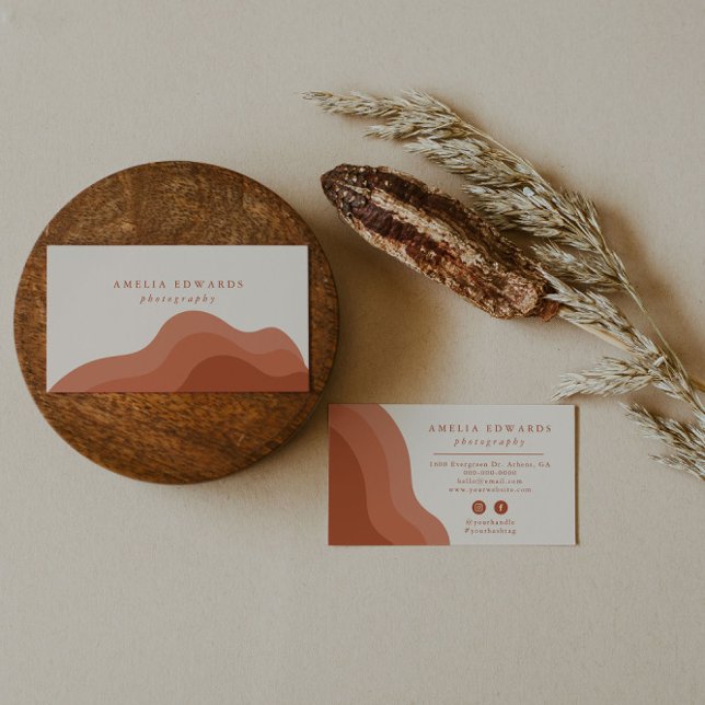 terracotta boho cartão de visita negócios modernos (Criador carregado)