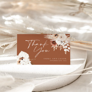 Terracotta Boho Cartões de agradecimentos Floral d