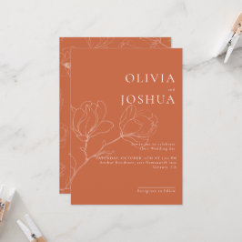 Terracotta Boho - Convite para Casamento Floral