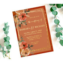 Terracotta Boho Fall Floral Watercolor