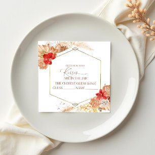 Terracotta Boho Floral Adivinha Quantos Cartões De