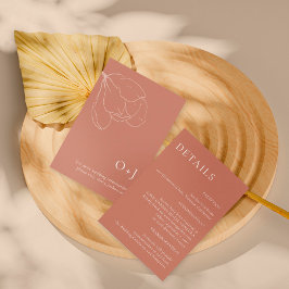 Terracotta Boho floral Cartão de Inserção