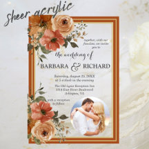 Terracotta Boho Foto Floral Watercolor Casamento