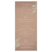 Terracotta Boho Minimalist Wedding Menu