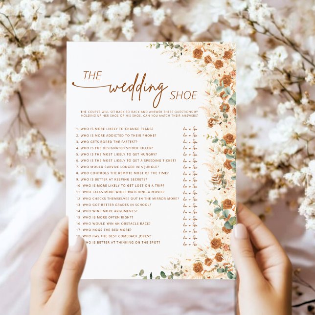 Terracotta Boho Pampas Jogo de Calçado Floral de C (Criador carregado)